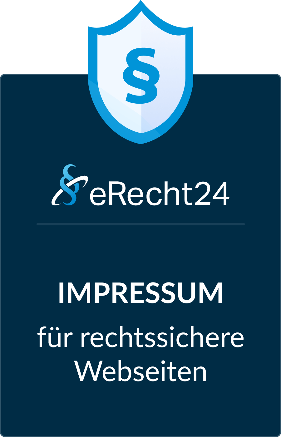 eRecht24 Impressum für rechtssichere Webseiten